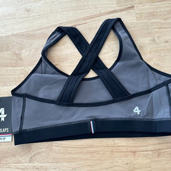 NWT - Fourlaps Infinity Sports Bra Graphite Black Gray L NEW with‎ Tags - Picture 5 of 6